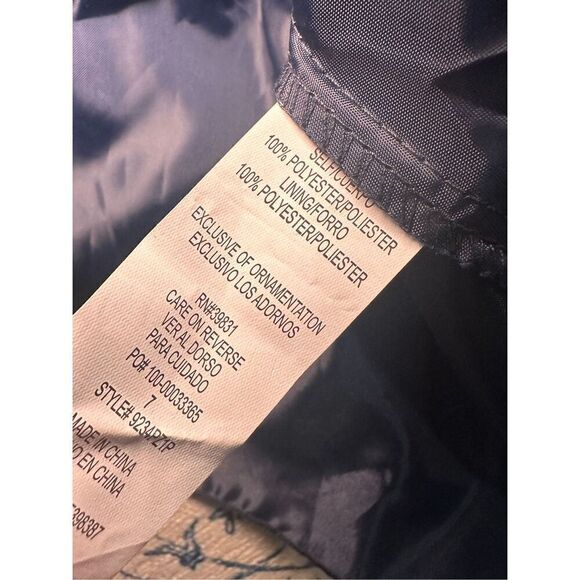 NEW WITH TAGS Beautiful Lady’s Sequin Hearts Womens Navy Floral Print midi A-Lin - Picture 8 of 9